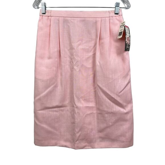 Russ Petites Womens 2 Pcs Suit Blazer and Pencil Skirt One Button Lined Pink 10 - Picture 6 of 11